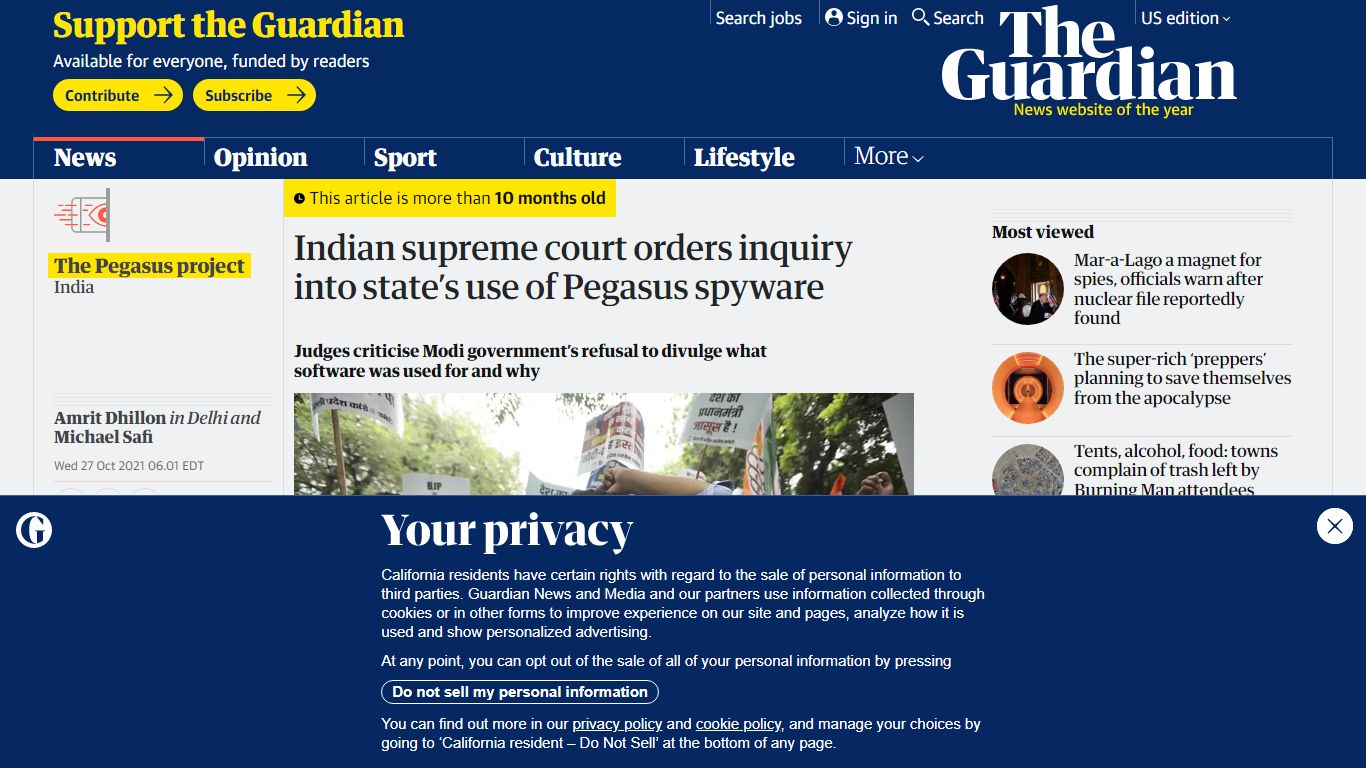 Indian supreme court orders inquiry into state’s use of Pegasus spyware ...