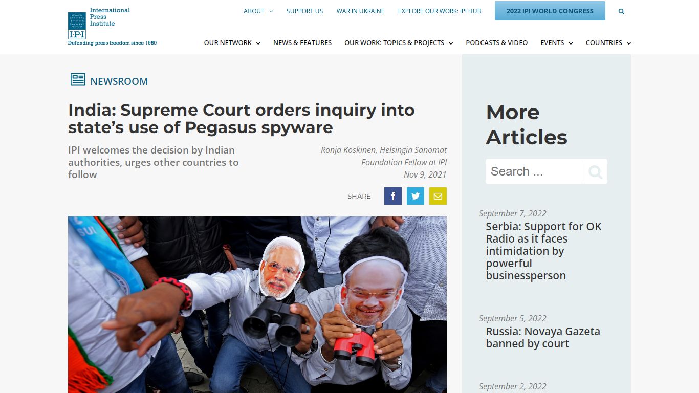 India: Supreme Court orders inquiry into state’s use of Pegasus spyware ...